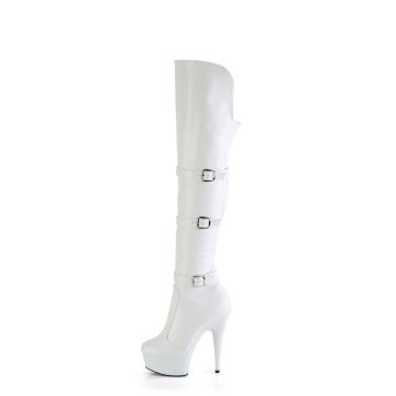 Bílé matné erotické kozačky DEL3018/WPU/M | DELIGHT-3018 Pleaser - z vnitřku Bílé matné erotické kozačky DEL3018/WPU/M | DELIGHT-3018 Pleaser - z vnitřku