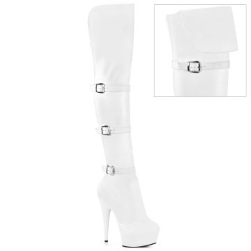 Bílé matné erotické kozačky DEL3018/WPU/M | DELIGHT-3018 Pleaser Bílé matné erotické kozačky DEL3018/WPU/M | DELIGHT-3018 Pleaser
