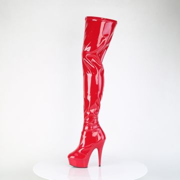 Červené kozačky pro dominy DEL4000/R/M Pleaser | DELIGHT-4000 Pleaser - z vnitřku Červené kozačky pro dominy DEL4000/R/M Pleaser | DELIGHT-4000 Pleaser - z vnitřku