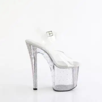 Průhledné sandály Pleaser ENC708RS-01/C/C-ABRS s kamínky | ENCHANT-708RS-01 Pleaser - z vnějšku