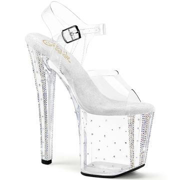 ENCHANT-708RS-01 | Průhledné sandály Pleaser ENC708RS-01/C/C-ABRS s kamínky