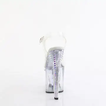 Průhledné boty s kamínky Pleaser ENC708RS-02/C/C-ABRS | ENCHANT-708RS-02 Pleaser - zezadu