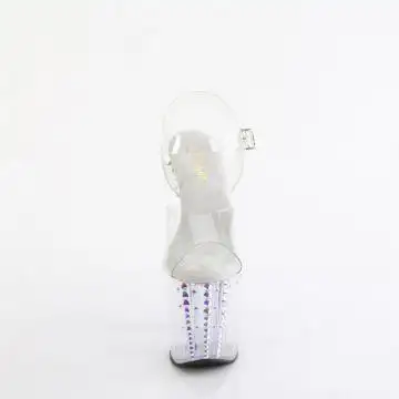Průhledné boty s kamínky Pleaser ENC708RS-02/C/C-ABRS | ENCHANT-708RS-02 Pleaser - zepředu