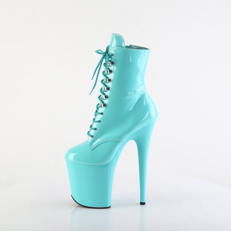 FLAM1020/AQ/M azurové taneční kozačky | FLAMINGO-1020 Pleaser - z vnitřku