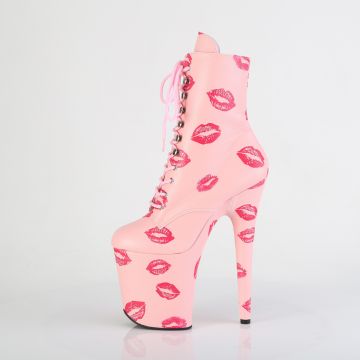Růžové pole dance kozačky s polibky FLAM1020KISS/BPPU/M | FLAMINGO-1020KISSES Pleaser - z vnitřku Růžové pole dance kozačky s polibky FLAM1020KISS/BPPU/M | FLAMINGO-1020KISSES Pleaser - z vnitřku