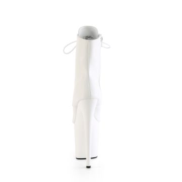 Bílé sexy kozačky FLAM1021/WPU/M | FLAMINGO-1021 Pleaser - zezadu Bílé sexy kozačky FLAM1021/WPU/M | FLAMINGO-1021 Pleaser - zezadu