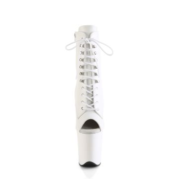 Bílé sexy kozačky FLAM1021/WPU/M | FLAMINGO-1021 Pleaser - zepředu Bílé sexy kozačky FLAM1021/WPU/M | FLAMINGO-1021 Pleaser - zepředu