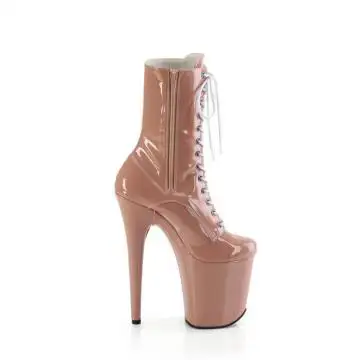 Růžovobílé exotic dance kozačky FLAM1040TT/BH-W/M Pleaser | FLAMINGO-1040TT Pleaser - z vnějšku
