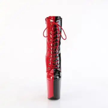 Černočervené exotic dance kozačky FLAM1040TT/R-B/M Pleaser | FLAMINGO-1040TT Pleaser - zepředu