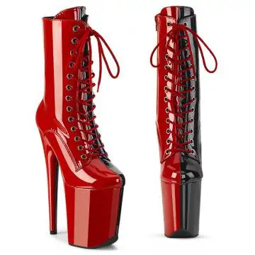 Černočervené exotic dance kozačky FLAM1040TT/R-B/M Pleaser | FLAMINGO-1040TT Pleaser