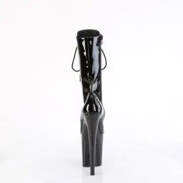 Černé lesklé kozačky Pleaser na podpatku FLAM1054/B/M | FLAMINGO-1054 Pleaser - zezadu