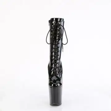 Černé lesklé kozačky Pleaser na podpatku FLAM1054/B/M | FLAMINGO-1054 Pleaser - zepředu