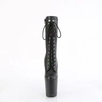 Černé matné kozačky Pleaser na podpatku FLAM1054/BPU/M | FLAMINGO-1054 Pleaser - zepředu