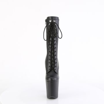 Černé matné kozačky Pleaser na podpatku FLAM1054/BPU/M | FLAMINGO-1054 Pleaser - zepředu