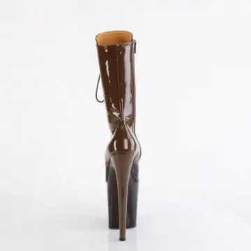 Hnědé kozačky na pole dance FLAM1054DC/MOC-CF/M | FLAMINGO-1054DC Pleaser - zezadu
