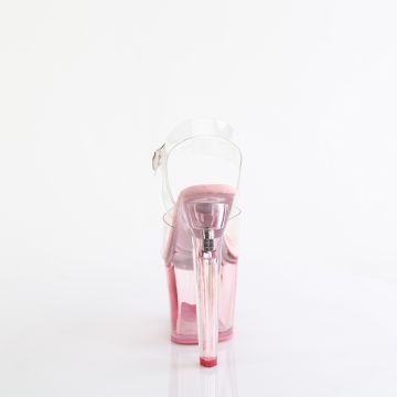 Růžové sexy boty Pleaser na podpatku LOVESK708T/C/BP | LOVESICK-708T - zezadu