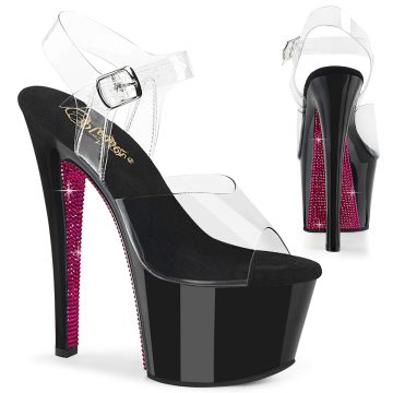 Luxusní sexy boty s růžovými kamínky SKY308CRS/C/B-HPRS | SKY-308CRS Pleaser Luxusní sexy boty s růžovými kamínky SKY308CRS/C/B-HPRS | SKY-308CRS Pleaser
