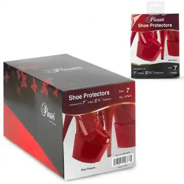 SP-7H-R červené lesklé protektory bot Pleaser platforma 7cm | SP-7H-R Pleaser