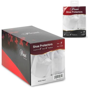 Bílé chrániče bot Pleaser s platformou 10 cm SP-8H-W