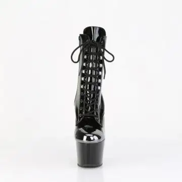 Černé lesklé kozačky s ocelovou špičkou ADO1020ESC/B/M | ADORE-1020ESC Pleaser - zepředu