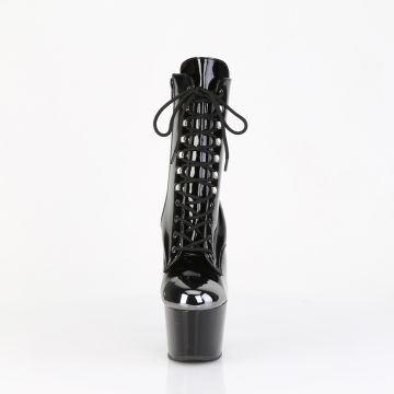 Černé lesklé kozačky s ocelovou špičkou ADO1020ESC/B/M | ADORE-1020ESC Pleaser - zepředu Černé lesklé kozačky s ocelovou špičkou ADO1020ESC/B/M | ADORE-1020ESC Pleaser - zepředu