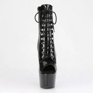 Černé kozačky na podpatku a platformě Pleaser ADO1021GP/BG/M | ADORE-1021GP Pleaser - zepředu
