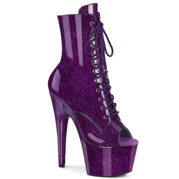 ADORE-1021GP | Fialové kozačky na podpatku a platformě Pleaser ADO1021GP/PPG/M