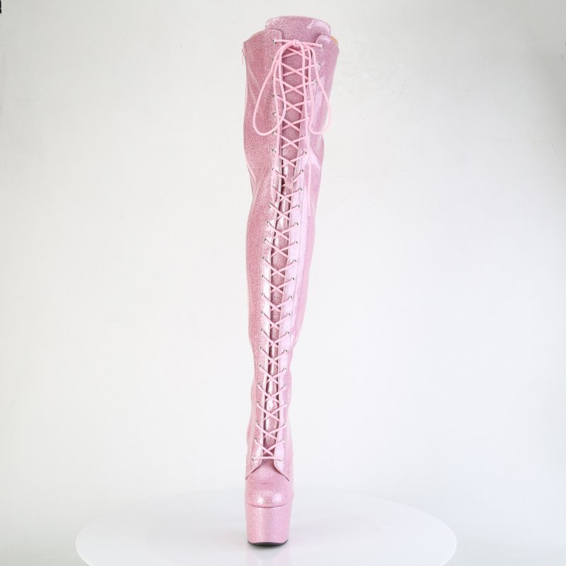 Růžové sexy kozačky ADO3020GP/BPG/M | ADORE-3020GP Pleaser - zepředu