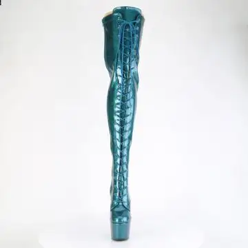 Modré sexy kozačky ADO3020GP/TLG/M | ADORE-3020GP Pleaser - zepředu
