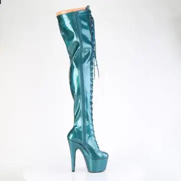 Modré sexy kozačky ADO3020GP/TLG/M | ADORE-3020GP Pleaser - z vnějšku