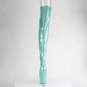 Azurové erotické kozačky ADO3021GP/AQG/M | ADORE-3021GP Pleaser - zezadu