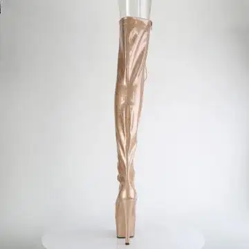 Zlaté erotické kozačky ADO3021GP/GG/M | ADORE-3021GP Pleaser - zezadu