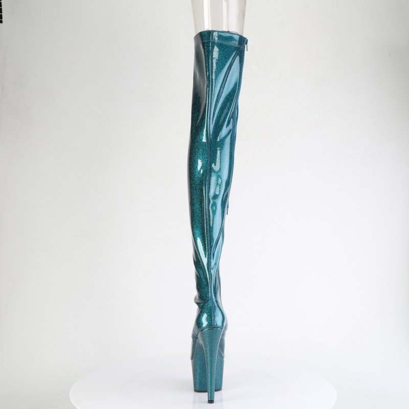 Modré erotické kozačky ADO3021GP/TLG/M | ADORE-3021GP Pleaser - zezadu