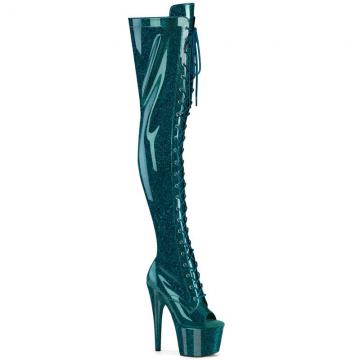 ADORE-3021GP | Modré erotické kozačky ADO3021GP/TLG/M Pleaser