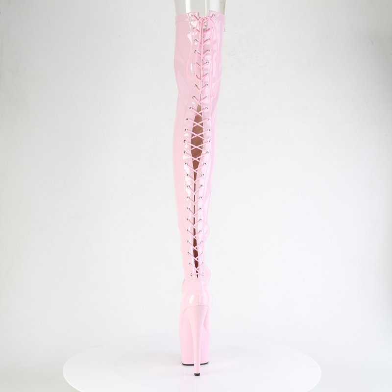 Růžové erotické kozačky ADO3850/BP/M | ADORE-3850 Pleaser - zezadu