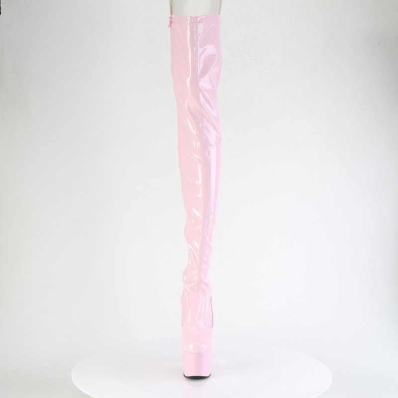 Růžové erotické kozačky ADO3850/BP/M | ADORE-3850 Pleaser - zepředu