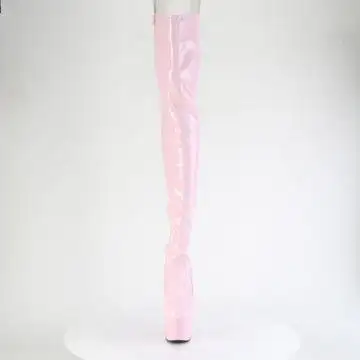Růžové erotické kozačky ADO3850/BP/M | ADORE-3850 Pleaser - zepředu