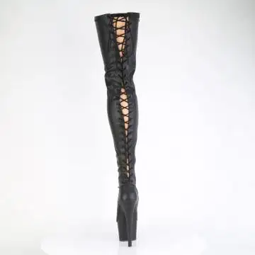 Černé matné erotické kozačky ADO3850/BPU/M | ADORE-3850 Pleaser - zezadu