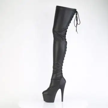 Černé matné erotické kozačky ADO3850/BPU/M | ADORE-3850 Pleaser - z vnitřku