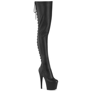 Černé matné erotické kozačky ADO3850/BPU/M | ADORE-3850 Pleaser