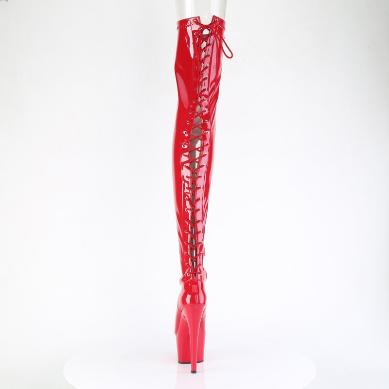 Červené erotické kozačky ADO3850/R/M | ADORE-3850 Pleaser - zezadu