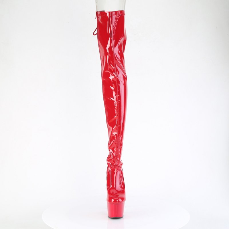 Červené erotické kozačky ADO3850/R/M | ADORE-3850 Pleaser - zepředu
