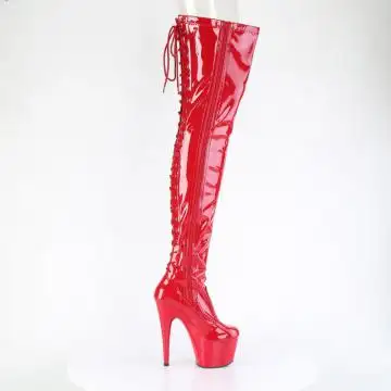 Červené erotické kozačky ADO3850/R/M | ADORE-3850 Pleaser - z vnějšku