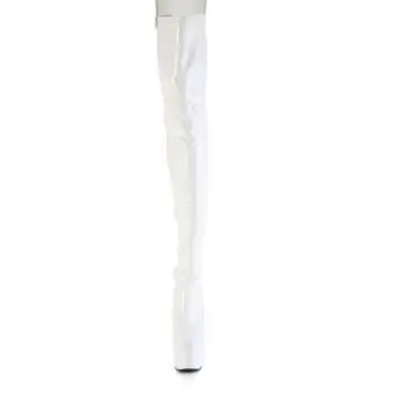 Bílé erotické kozačky ADO3850/W/M | ADORE-3850 Pleaser - zepředu