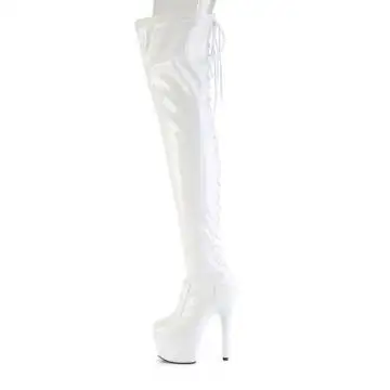 Bílé erotické kozačky ADO3850/W/M | ADORE-3850 Pleaser - z vnitřku