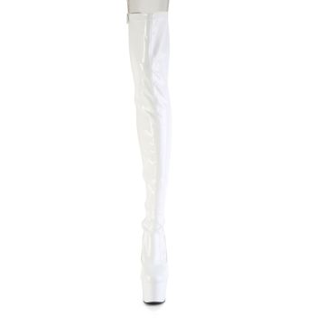 Bílé erotické kozačky ADO3850/W/M | ADORE-3850 Pleaser - zepředu