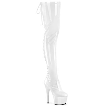 Bílé erotické kozačky ADO3850/W/M | ADORE-3850 Pleaser