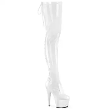 Bílé erotické kozačky ADO3850/W/M | ADORE-3850 Pleaser