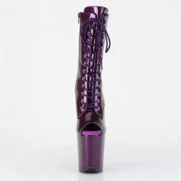 Fialové kotníčkové taneční kozačky Pleaser FLAM1041GP/PPG/M | FLAMINGO-1041GP Pleaser - zepředu
