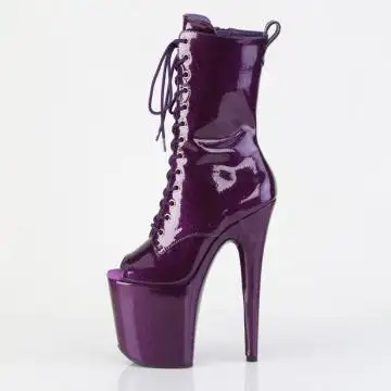 Fialové kotníčkové taneční kozačky Pleaser FLAM1041GP/PPG/M | FLAMINGO-1041GP Pleaser - z vnitřku